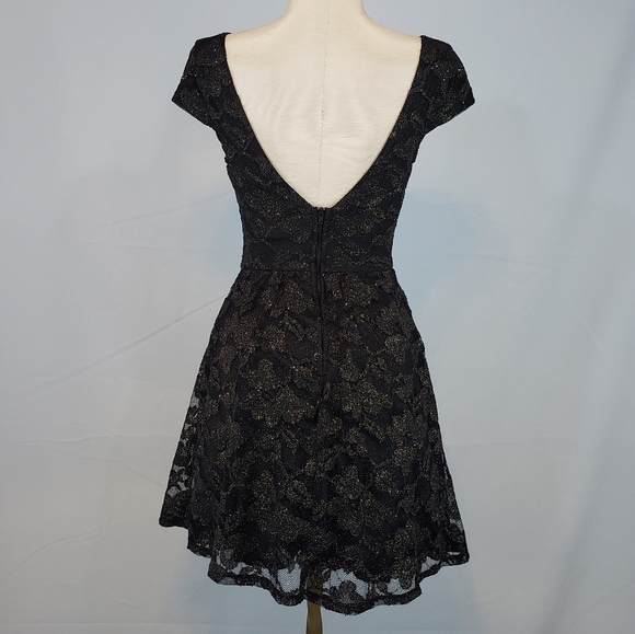 B. Darlin black glitter prom dress size 1/2 - Picture 2 of 6